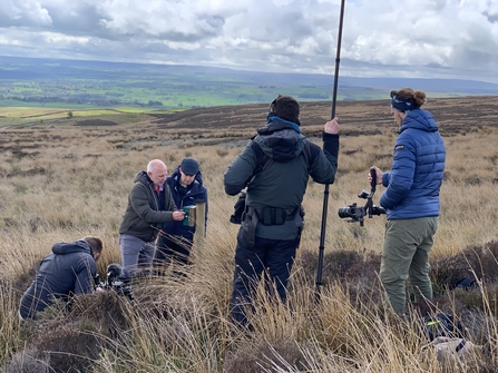 Cuthbert's Moor Countryfile Matt and Steve looking at sound recording equipment