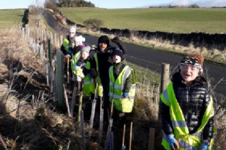 School children working at Thornley Wood