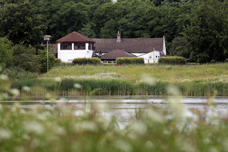 View over lake of Low Barns visitor centre