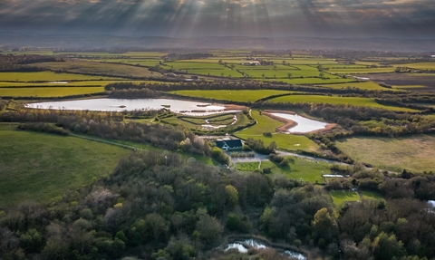 Aerial view over Joe's Pond looking towards Rainton Meadows 