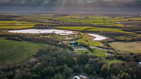 Aerial view over Joe's Pond looking towards Rainton Meadows 