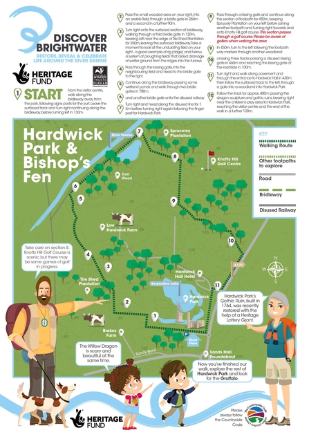 map route for walk at Hardwick Park